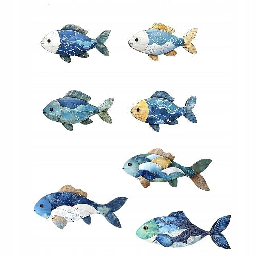 WALL DECORATION FISH WOOD SET OF 3 FOR BATHROOM SEA STYLE Brand no brand