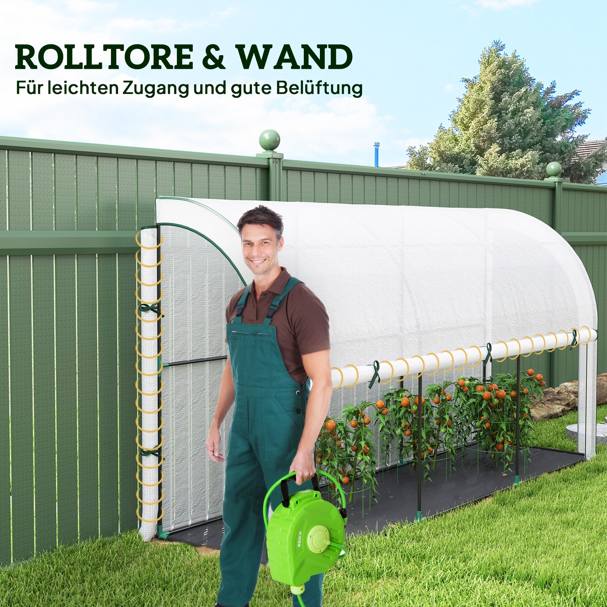 WALL GREENHOUSE, FLOWERBED AVAILABLE, PLASTIC TARPAULIN, 300X80X157 CM Product weight with unit packaging 7 kg