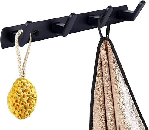 WALL HANGER 4 ALUMINUM HOOKS FOR BATHROBE TOWEL COATS Brand no brand