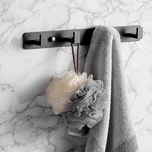 WALL HANGER 4 HOOKS ALUMINUM BLACK MATTE FOR TOWEL CLOTHES Brand no brand