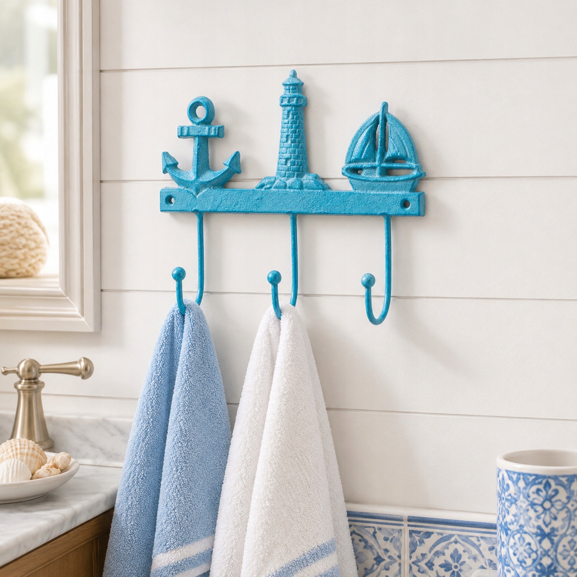 WALL HANGER CAST IRON HOOK 20cm DECORATIVE 3 VINTAGE HOOKS FOR WALL Product height 18 cm