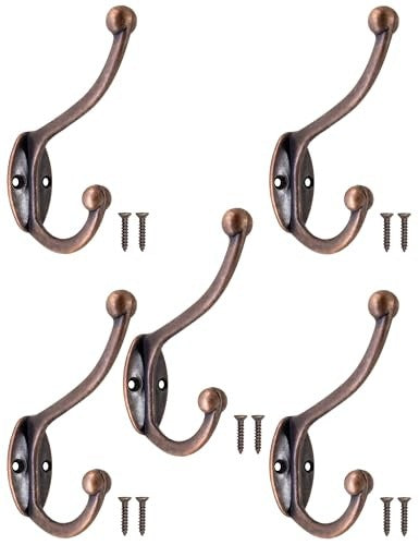 WALL HANGER DOUBLE HOOK ANTIQUE IRON VINTAGE SET OF 5 PCS. Manufacturer code SWC5908201323322