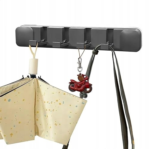 WALL HANGER SUCTION CUP 4 HOOKS FOR KITCHEN BATHROOM DOOR BRONZE