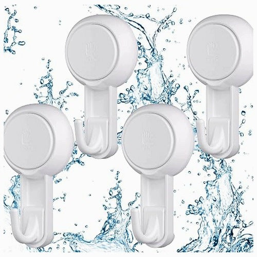 WALL HOOK SELF-ADHESIVE SUCTION CUP FOR BATHROOM 3 KG LOAD CAPACITY SET OF 4