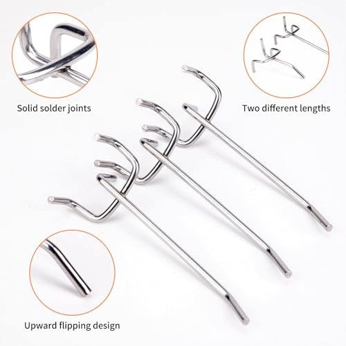 WALL HOOKS FOR PERFORATED PLATES SET OF 50 PIECES STAINLESS STEEL Manufacturer code Producent niezależny