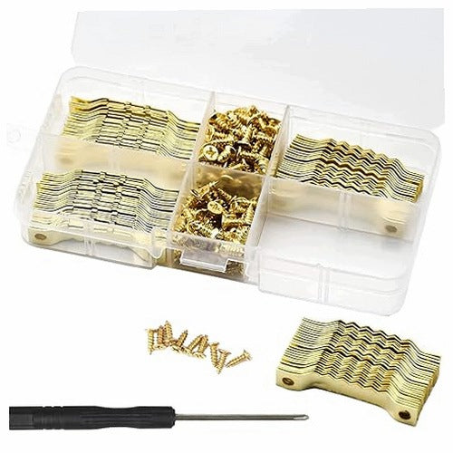 WALL HOOKS GOLD SET OF 100PCS SCREWS PHOTO FRAMES METAL