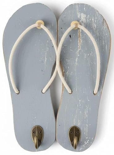 WALL HOOKS SEA SANDALS SHABBY CHIC MDF DECORATION FOR HOME 2 PCS. Brand no brand