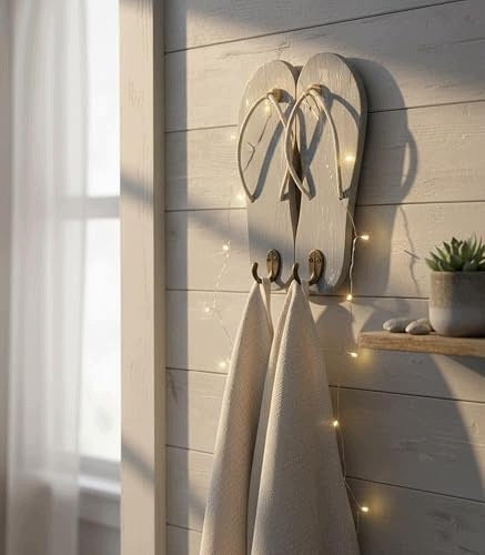 WALL HOOKS SEA SANDALS SHABBY CHIC MDF DECORATION FOR HOME 2 PCS. Manufacturer code SWC5908151337233