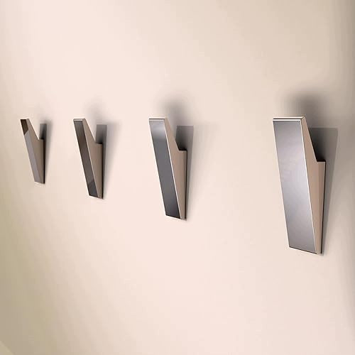 WALL HOOKS SELF ADHESIVE ALUMINUM BLACK FOR BATHROOM 4 PCS