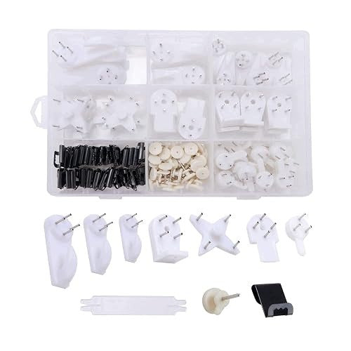 WALL HOOKS WHITE WITHOUT TRACE FOR PAINTINGS SET OF 72 PCS. DIFFERENT SIZES Brand no brand