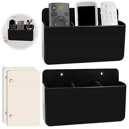 WALL MOUNT FOR REMOTE CONTROL SELF-ADHESIVE ORGANIZER TELE 2 PCS. steel