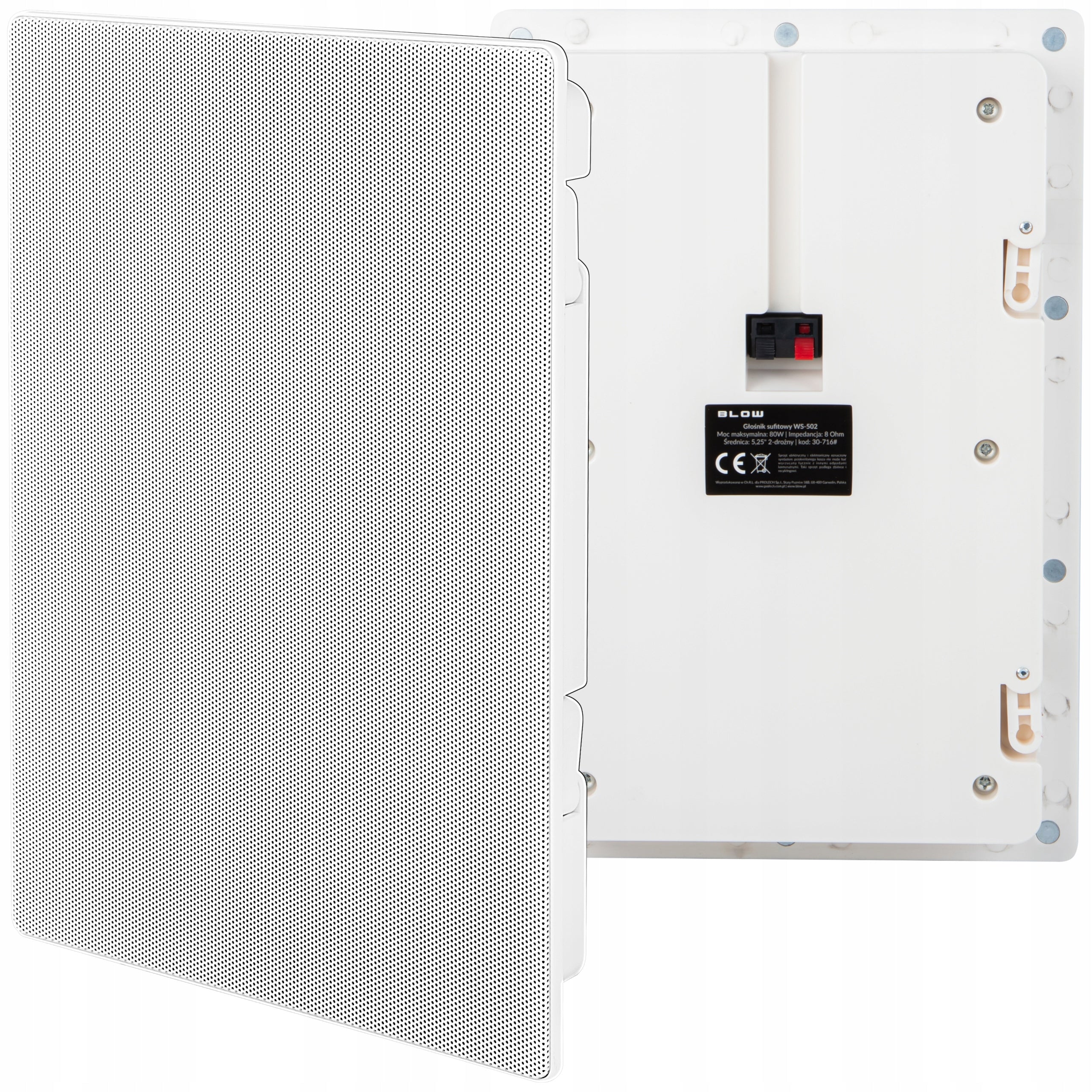 WALL MOUNTED CEILING SPEAKER FLAT TWO WAY INSTALLATION 80W