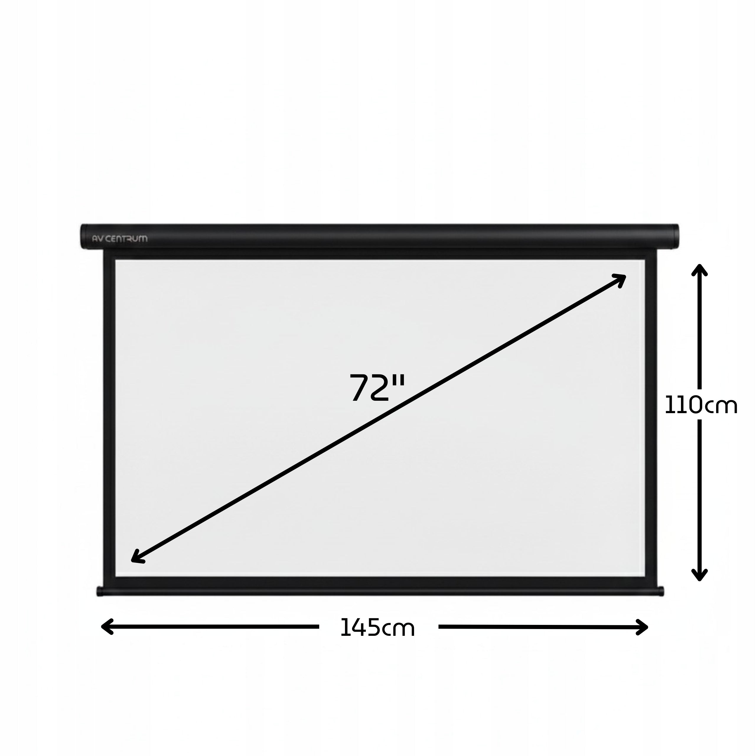 WALL PROJECTION SCREEN AVC-M145B 72" 145X110 AVCENTRUM BLACK PREMIUM Packaging status original