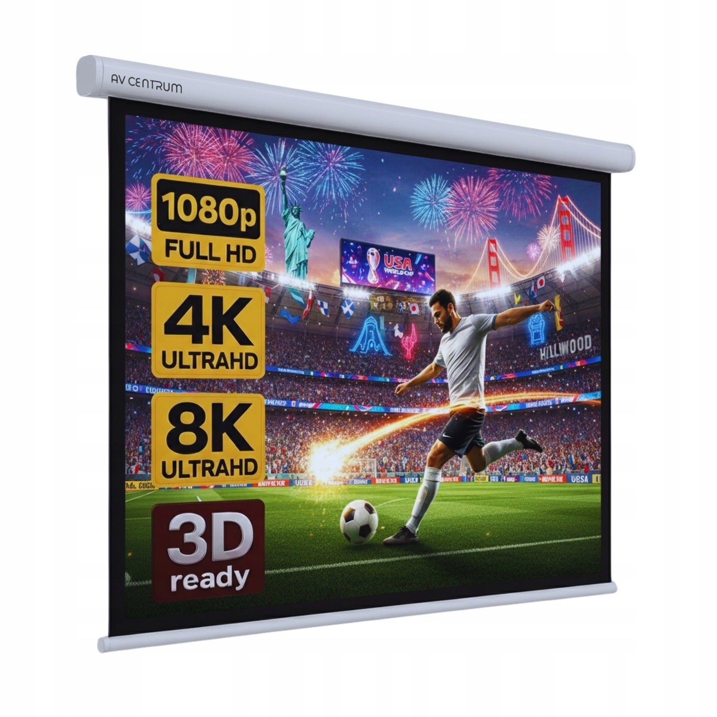 WALL PROJECTION SCREEN AVC-M180 100" 180X180 SEMI-AUTOMATIC AVCENTRUM Manufacturer code AVC-M180