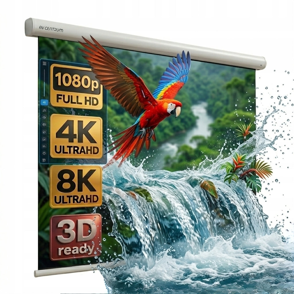 WALL PROJECTION SCREEN AVC-M201 111" 200x200 WHITE AVCENTRUM FRAME Packaging status original