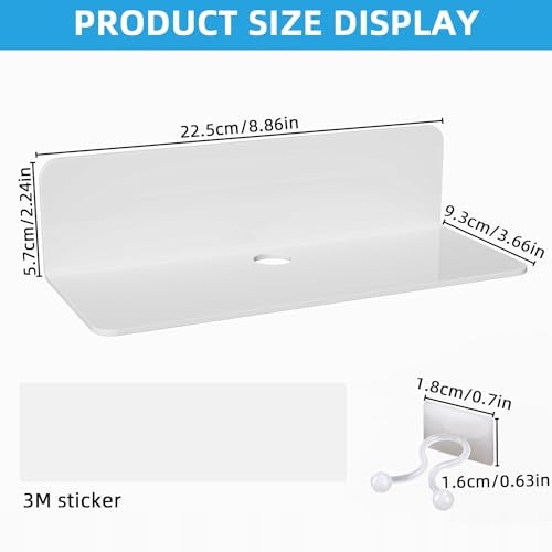 WALL RACK ACRYLIC SELF-ADHESIVE WHITE WITHOUT DRILLING SET OF 2 PCS. Manufacturer code Bez marki