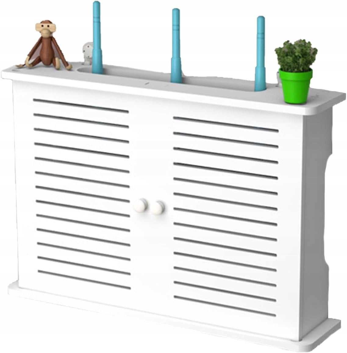 WALL SHELF FOR ROUTER WIFI CABLE STORAGE WHITE MOUNTING