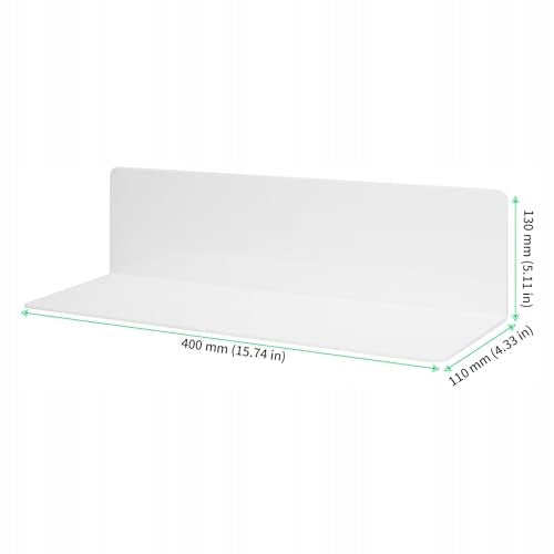 WALL SHELVES ACRYLIC WHITE SELF-ADHESIVE WITHOUT DRILLING 40 CM SET OF 2 Brand no brand