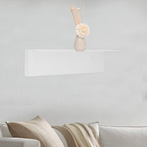 WALL SHELVES ACRYLIC WHITE SELF-ADHESIVE WITHOUT DRILLING 40 CM SET OF 2 Manufacturer code Bez marki