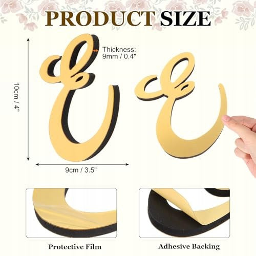 WALL STICKER LETTER E 3D ACRYLIC GOLD FOR KIDS BEDROOM acrylic Manufacturer code Producent niezależny