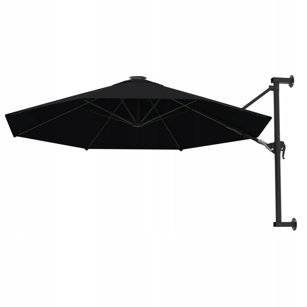 WALL UMBRELLA ON METAL POST 300CM BLACK Manufacturer VidaXL