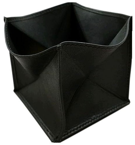 WALLET SMALL MOROCCAN BLACK COW LEATHER FOR MAN HOME
