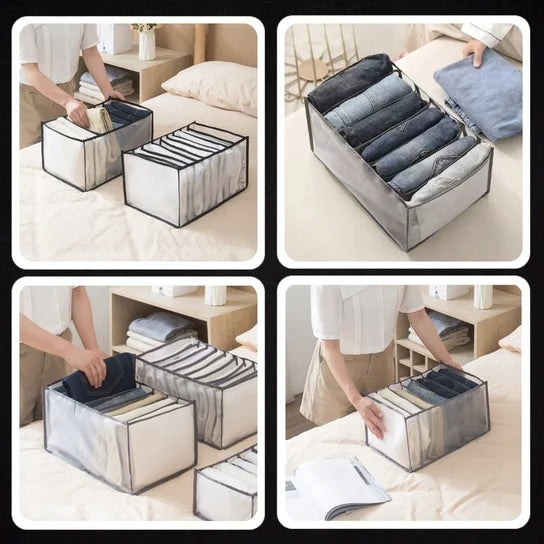 WARDROBE DRAWER ORGANIZER Lova Nest for JEANS SHIRTS SWEATSHIRTS 7 POCKETS Length 36 cm