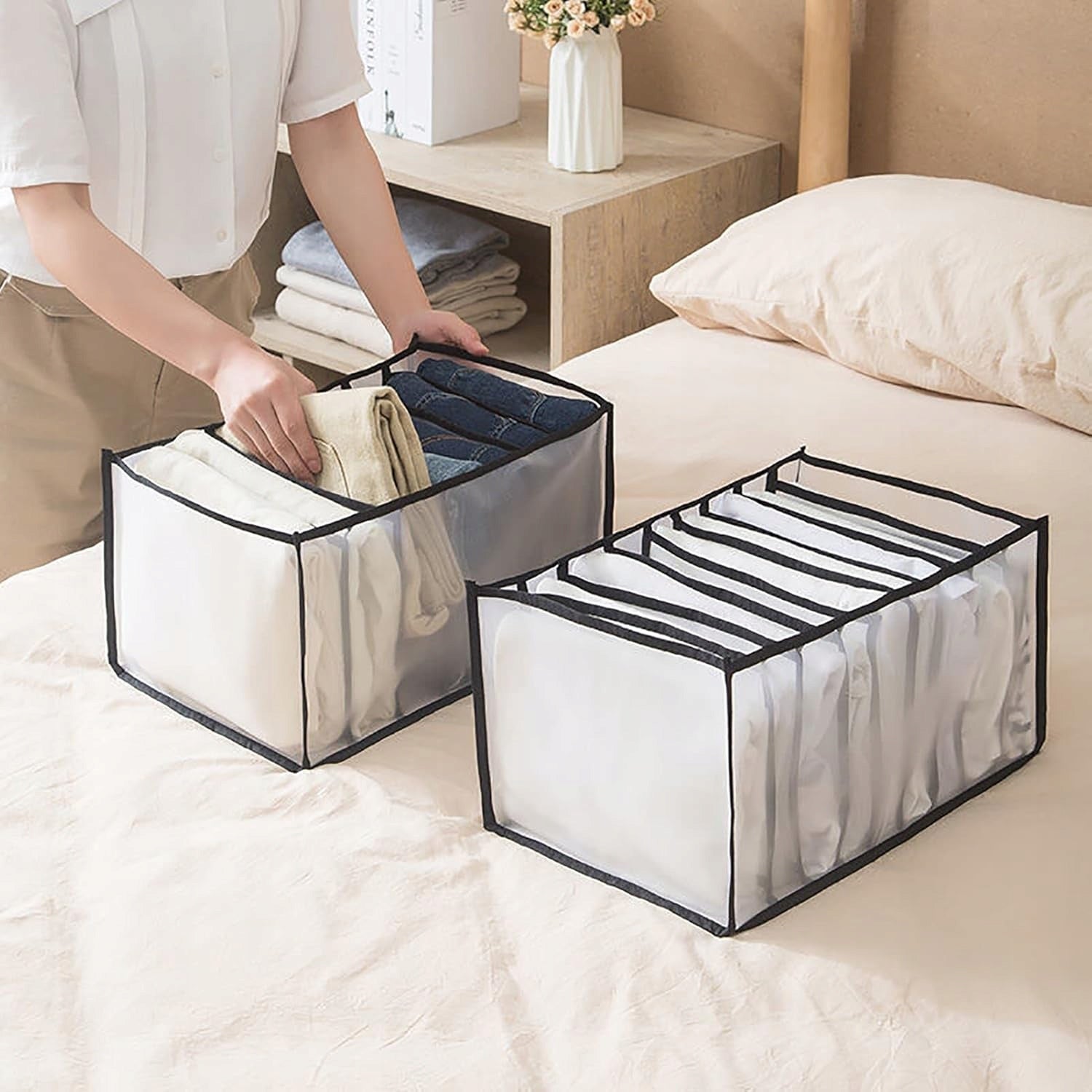 WARDROBE DRAWER ORGANIZER Lova Nest for JEANS SHIRTS SWEATSHIRTS 7 POCKETS Number of pieces 1 pcs