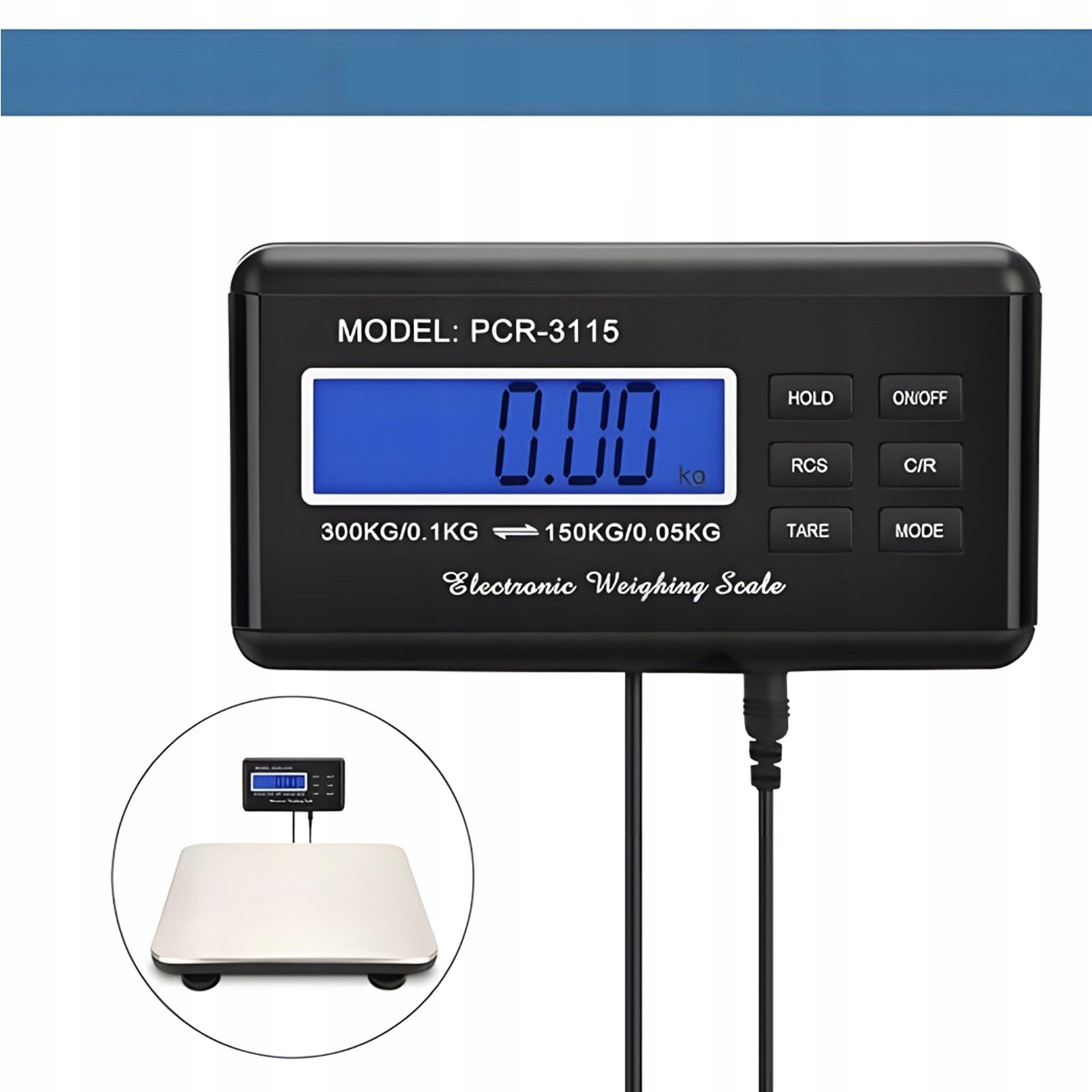 WAREHOUSE SCALE SHOP INDUSTRIAL PLATFORM ELECTRONIC LCD 300KG Batteries included no