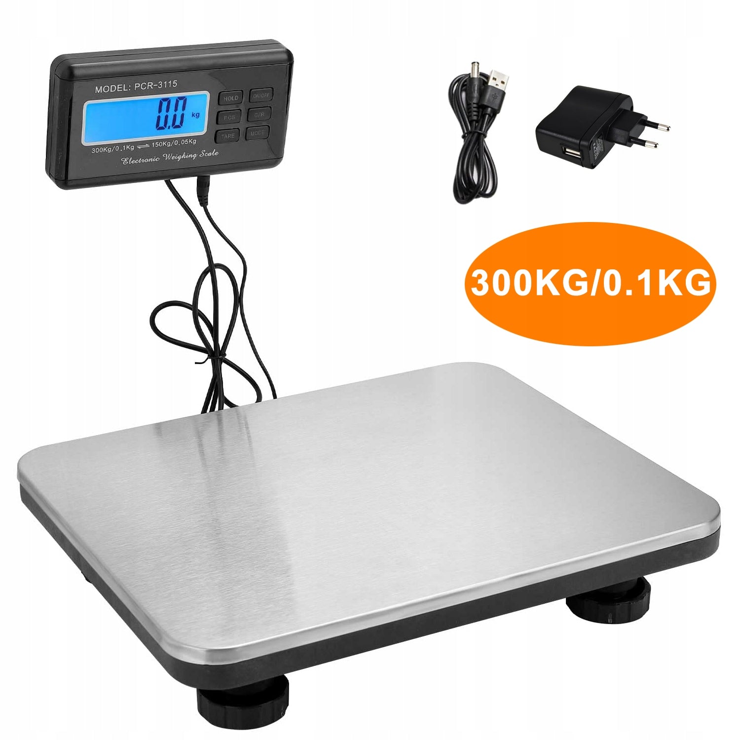 WAREHOUSE SCALE SHOP INDUSTRIAL PLATFORM ELECTRONIC LCD 300KG Batteries included yes