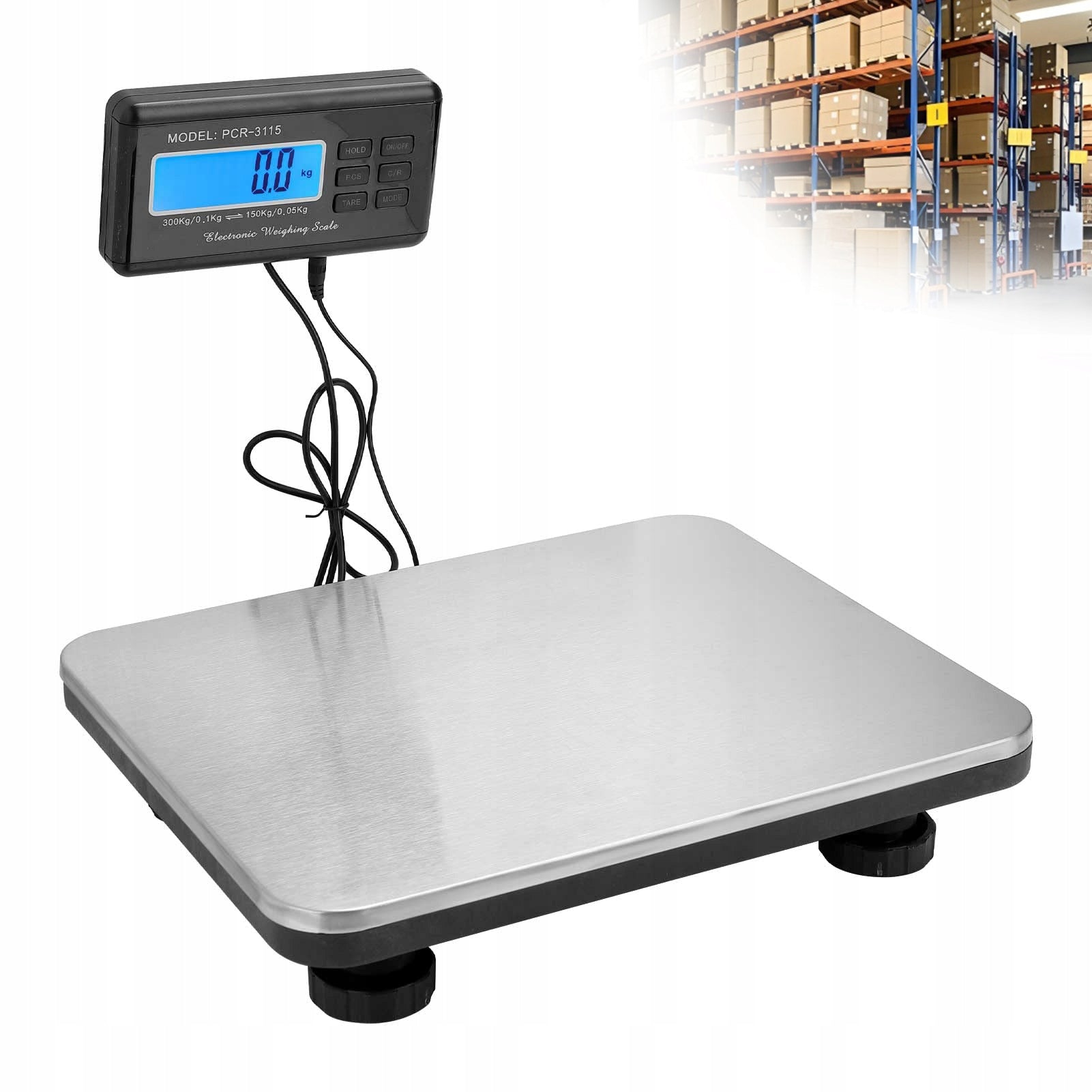 WAREHOUSE SCALE SHOP INDUSTRIAL PLATFORM ELECTRONIC LCD 300KG