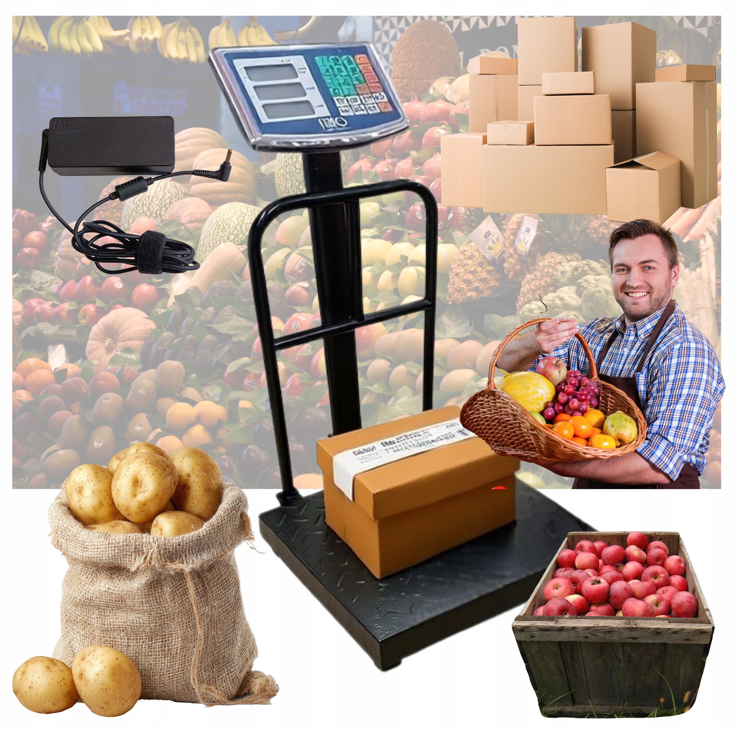 WAREHOUSE SCALE SHOP INDUSTRIAL PLATFORM ELECTRONIC LCD 500KG