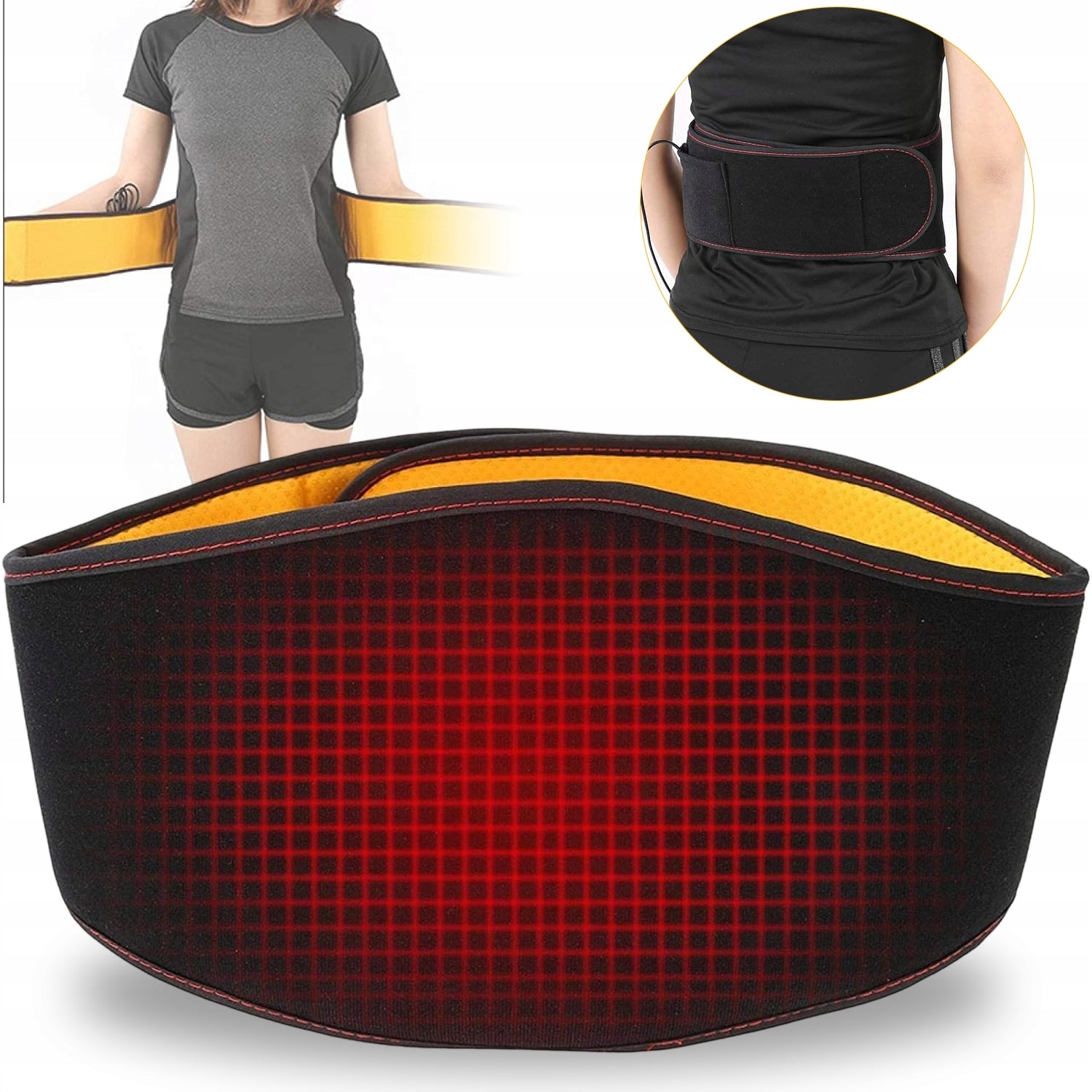 WARMING BACK BELT USB 55°C INFRARED BELLY MENSTRUATION VELUR