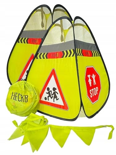 WARNING CONES FOR CHILDREN NEON REFLECTIVE SAFETY 2 PCS.