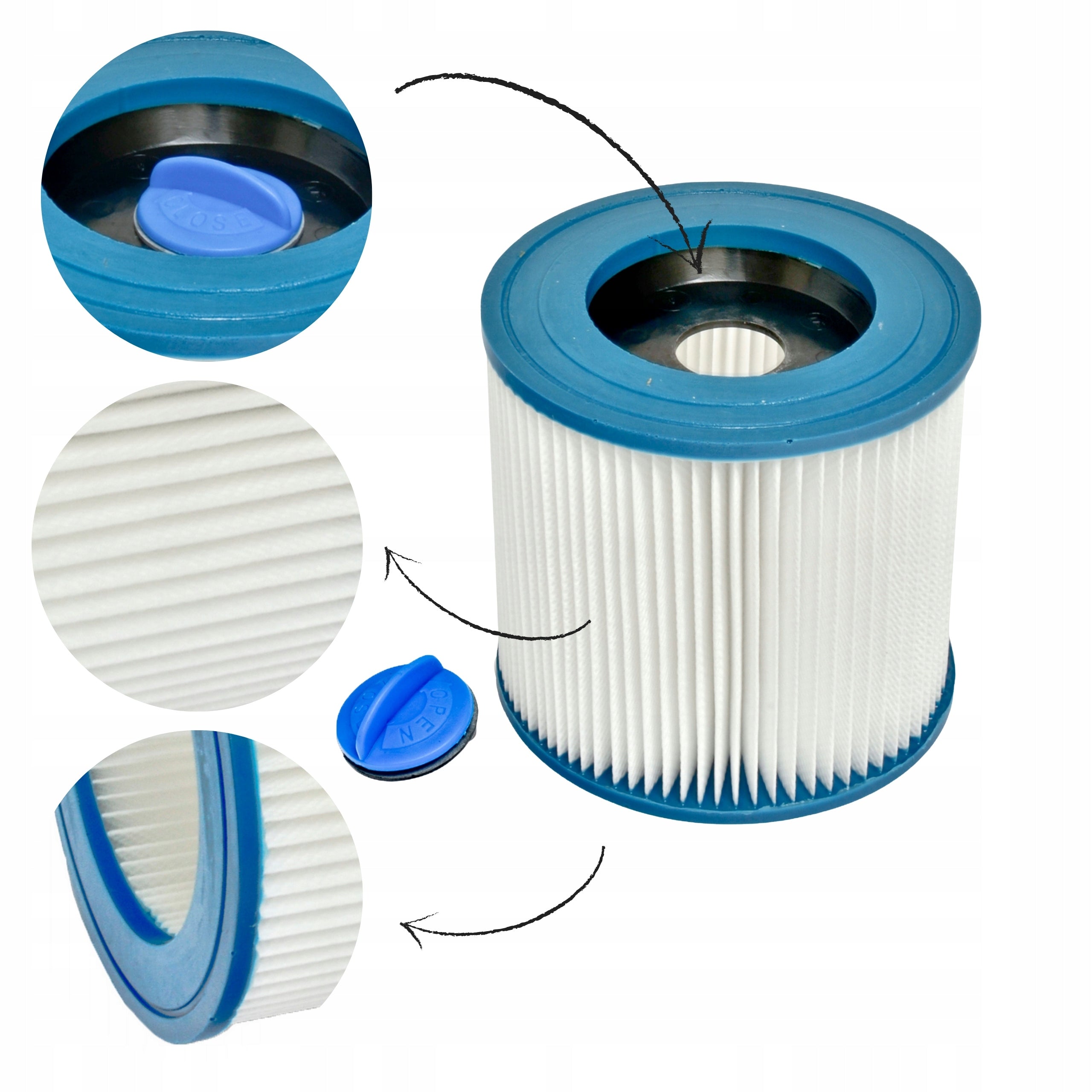WASHABLE FILTER FOR KARCHER MV2 MV3 WD2 WD3 SE4001 WD2 PLUS KWD V17 V15 V12 Manufacturer code 5904334280136