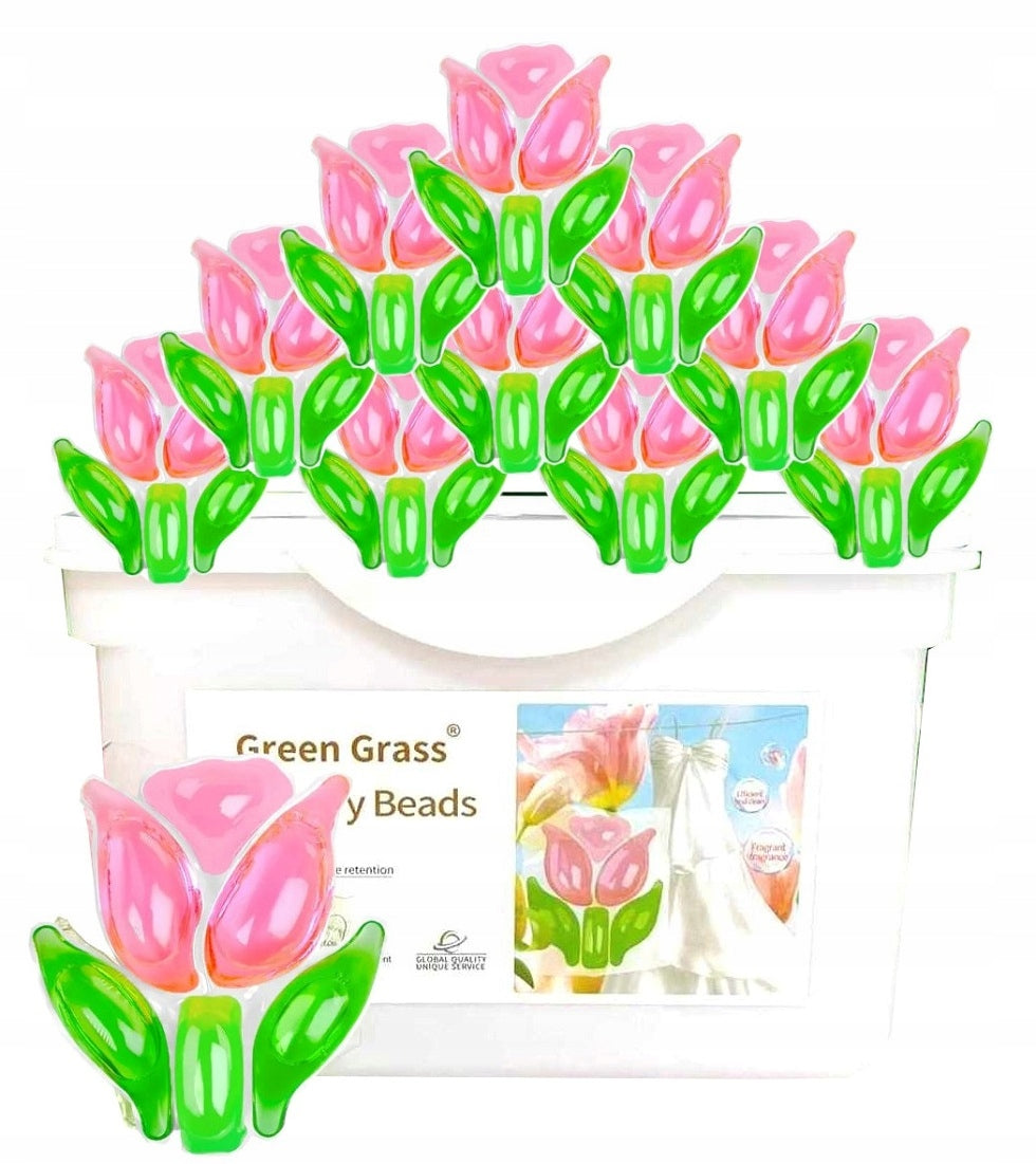 WASHING CAPSULES 3in1 FLOWERS + GREEN FRAGRANCE GRASS PERFUMED 30pcs