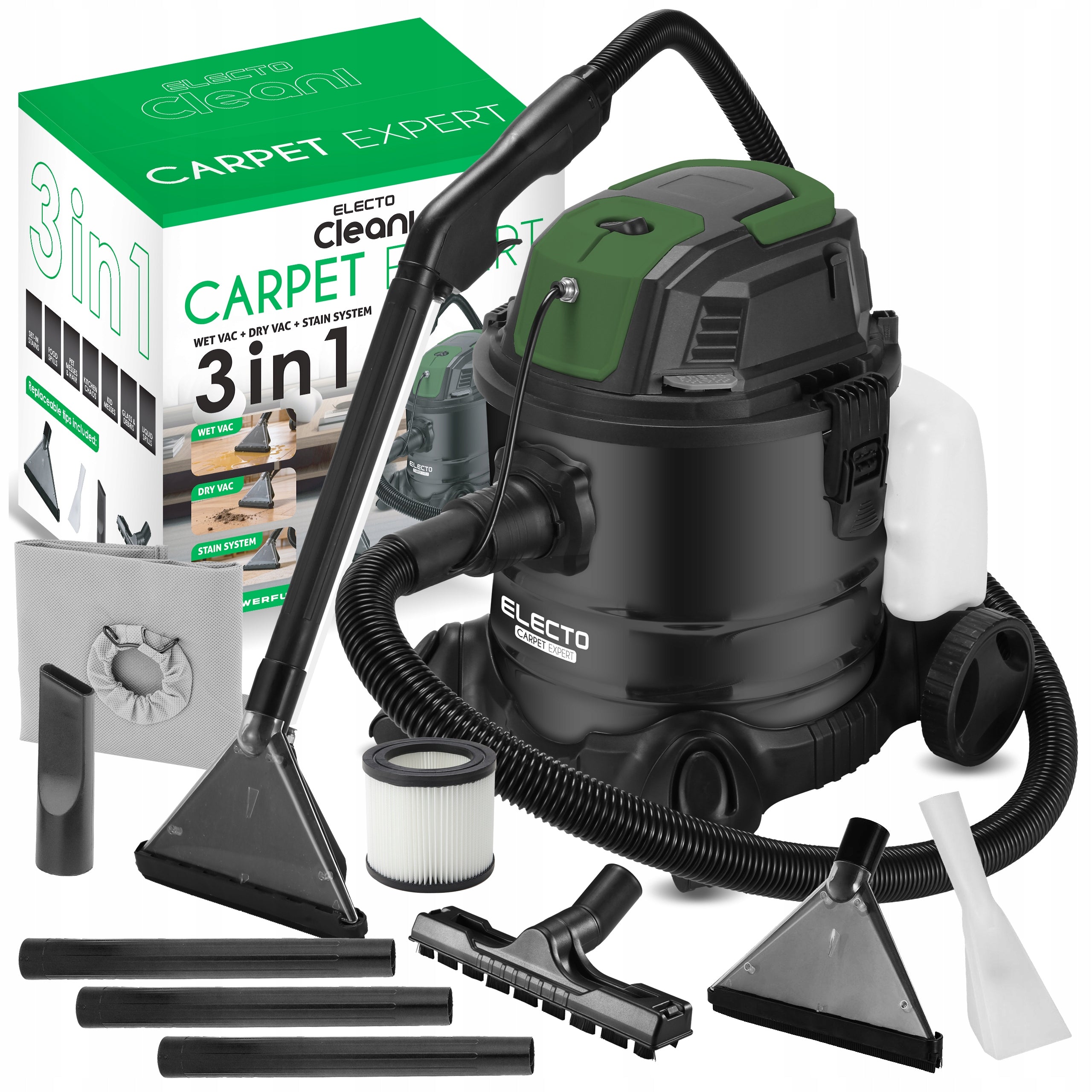 WASHING VACUUM CLEANER POWERFUL 2600W NARROW SUCTION CUP FOR WASHING CARPET UPHOLSTERY 3in1