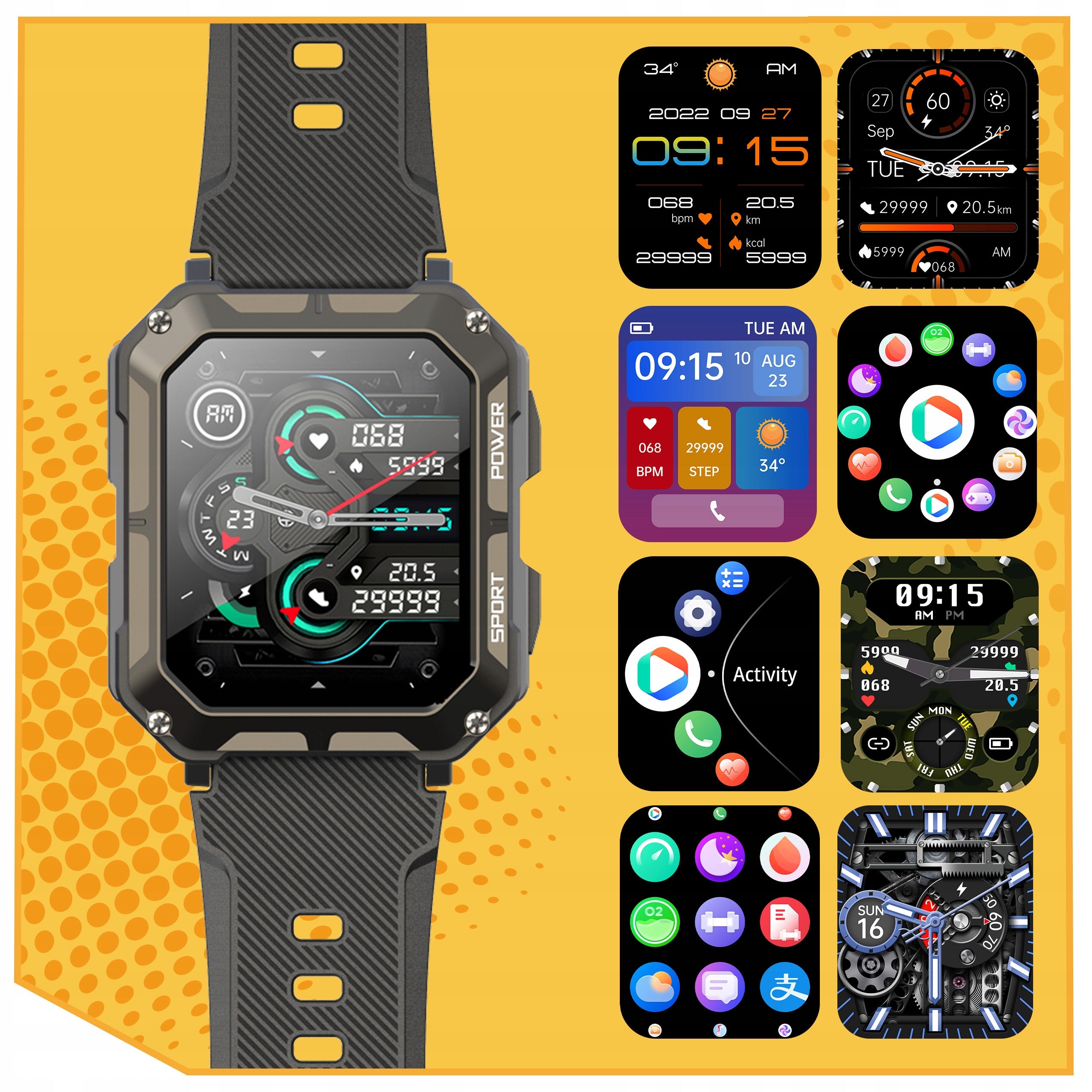 WATCH ARMORED SMARTWATCH MILITARY FROST-RESISTANT PL MENU FOIL FREEBIE Manufacturer code SMART WATCH ZEGAREK POWIADOMIENIA WYTRZYMAŁY