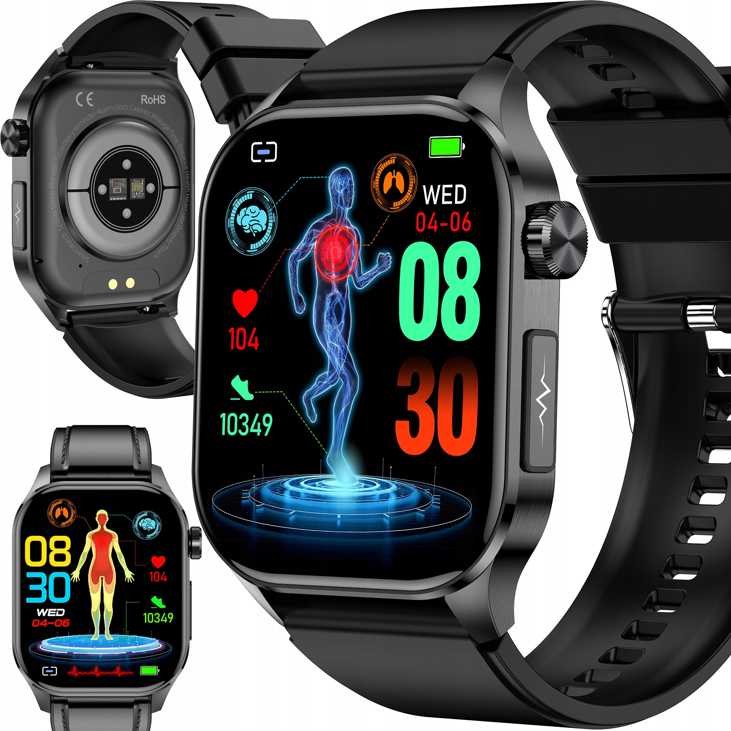 WATCH CARDIOWATCH EKG PRESSURE GLUCOSE MEASUREMENT ASSISTANT CALIBRATION PULSE