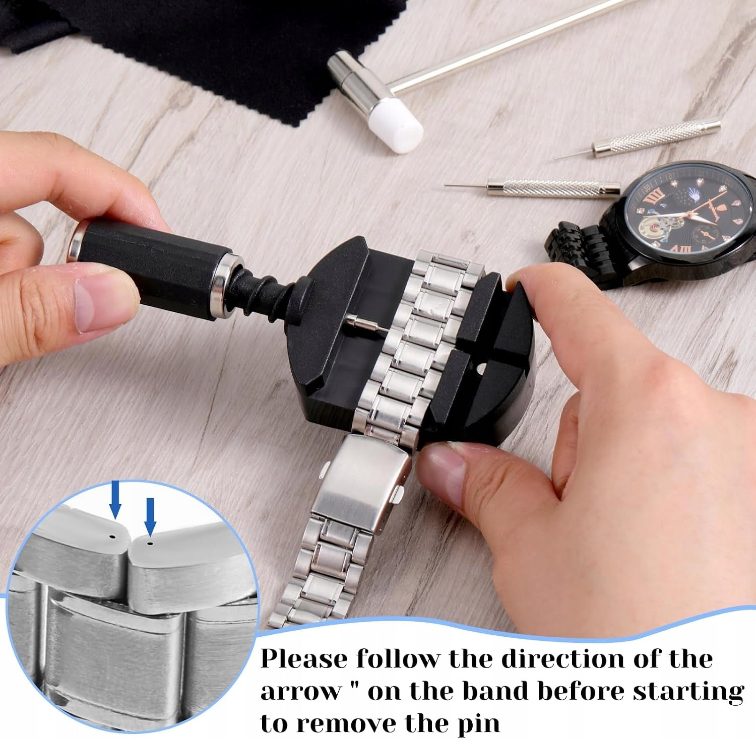 WATCH REPAIR TOOL KIT 11 PARTS STRAP ADJUSTMENT Manufacturer code NARZĘDZIA ZEGARKA 11 SZTUK ZESTAW DO NAP