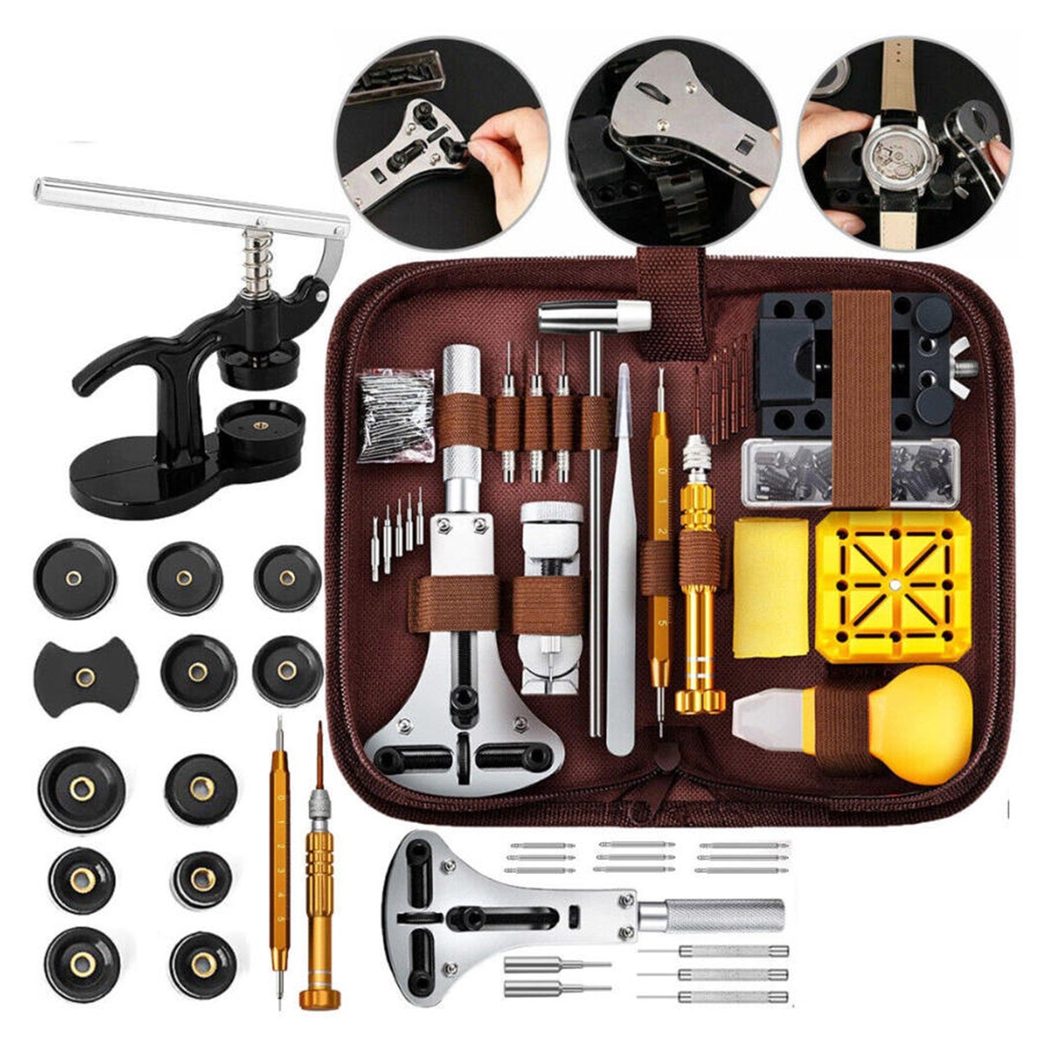 WATCH REPAIR TOOL KIT 162 PARTS OPENER SHORTENING BRY Brand no brand