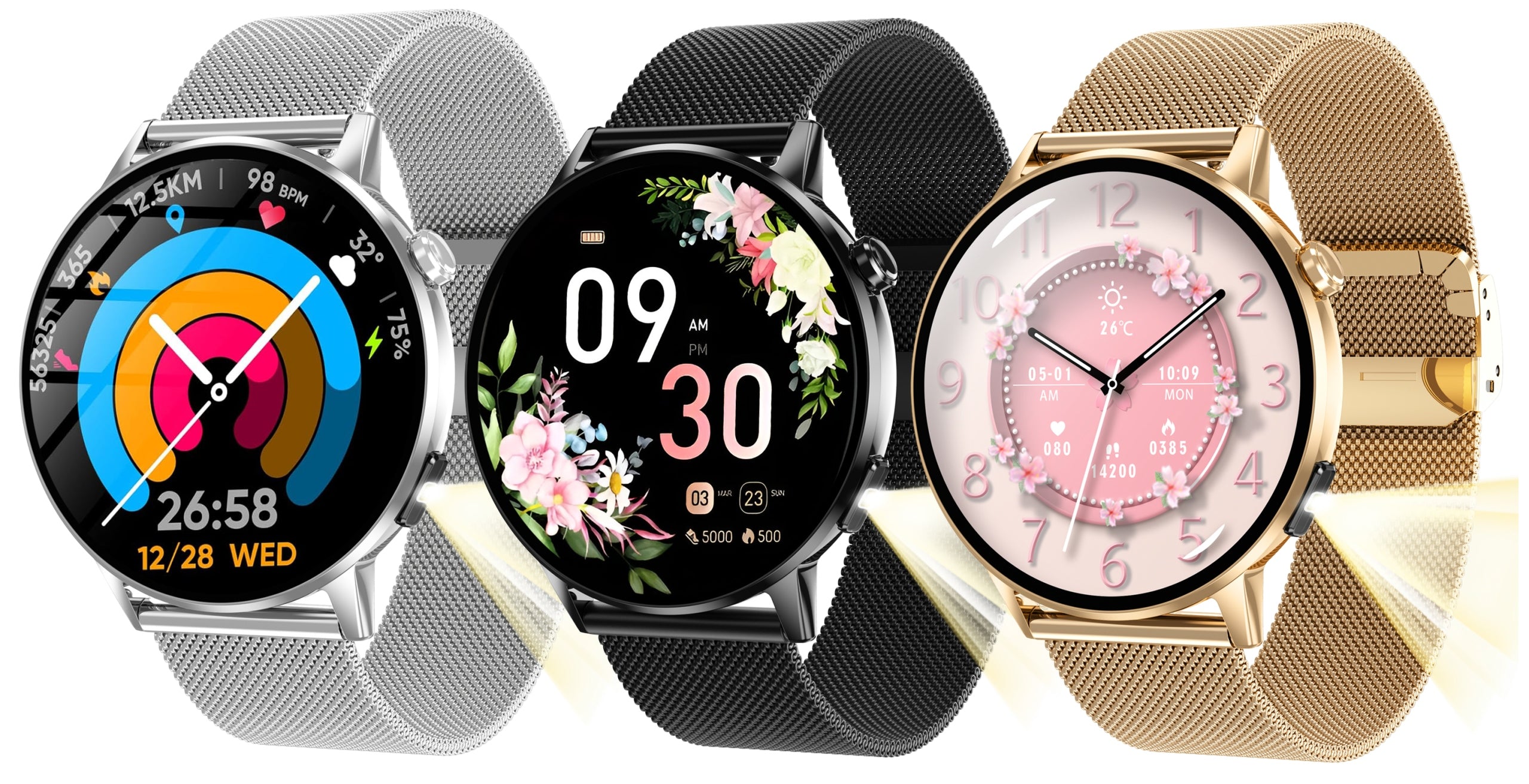 WATCH SMARTWATCH FLASHLIGHT AMOLED BLOOD PRESSURE MONITOR GLUCOSE MEASUREMENT TALK Brand Lazird