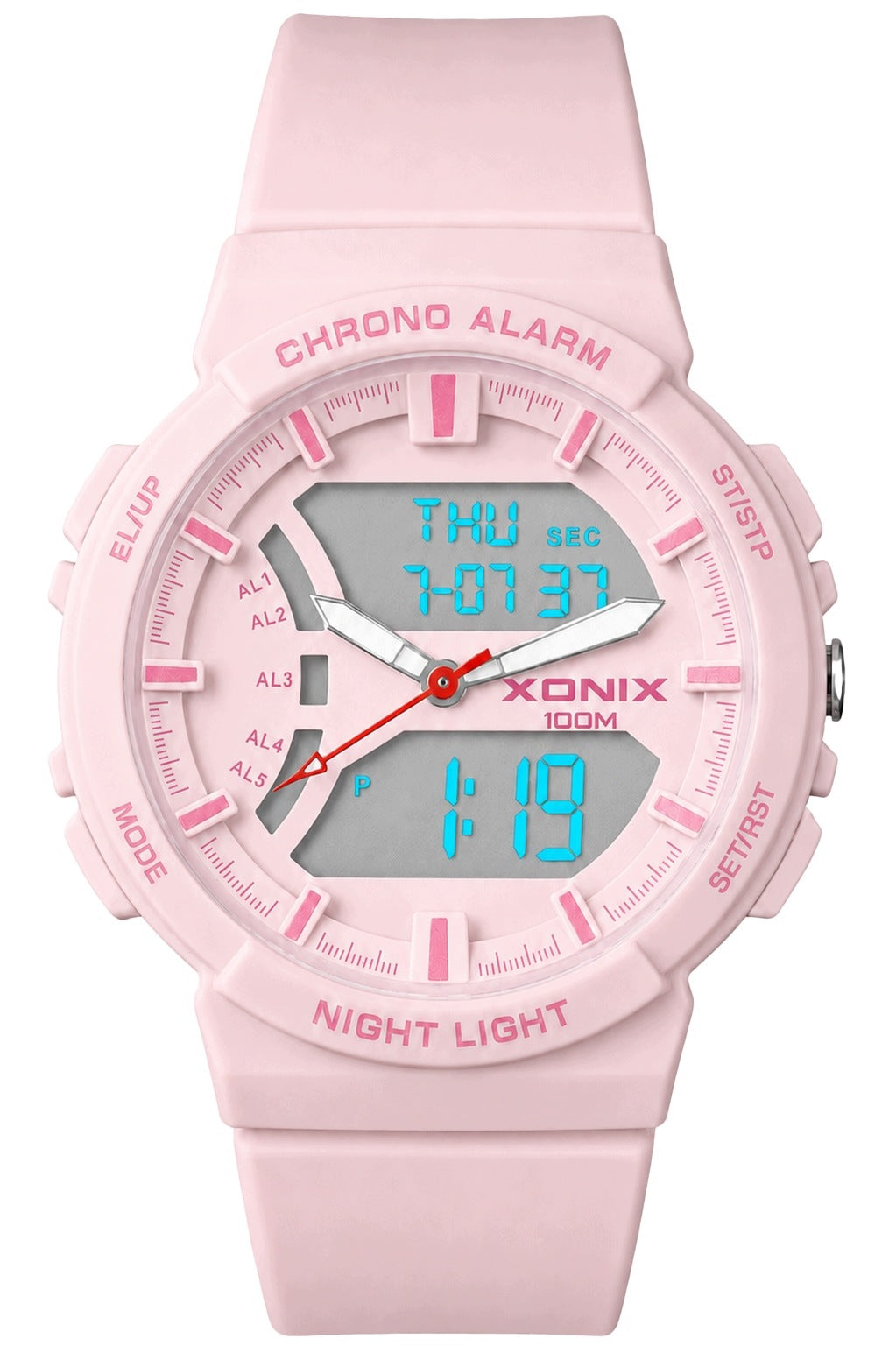 WATCH XONIX VO ANALOG-DIGITAL WATERPROOF PINK WITH BACKLIGHT Brand Xonix