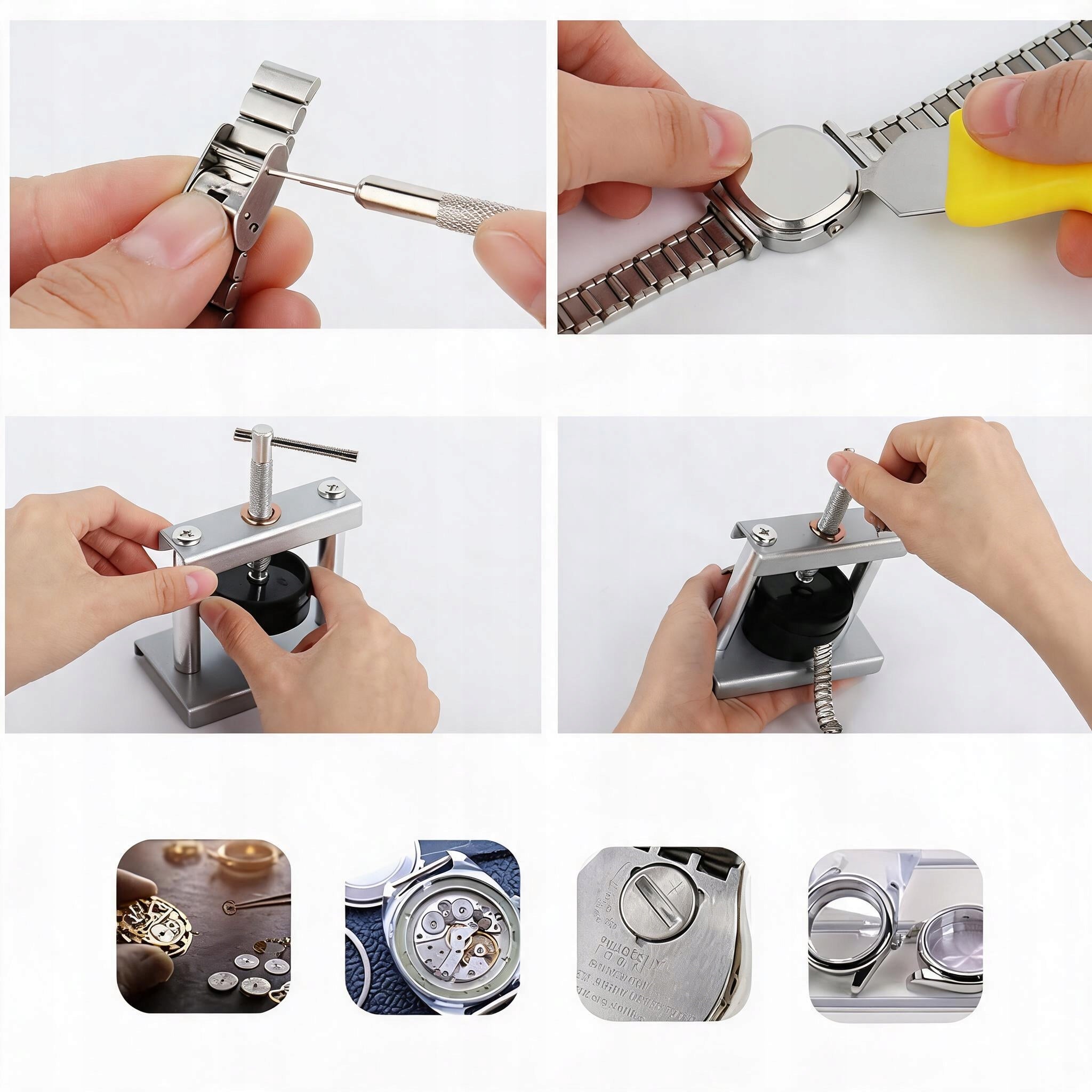 WATCHMAKING PRESS KIT FOR REPAIRING WATCHES WITH 12 DIFFERENT FORMS Manufacturer code ZESTAW DO NAPRAWY ZEGARKÓW