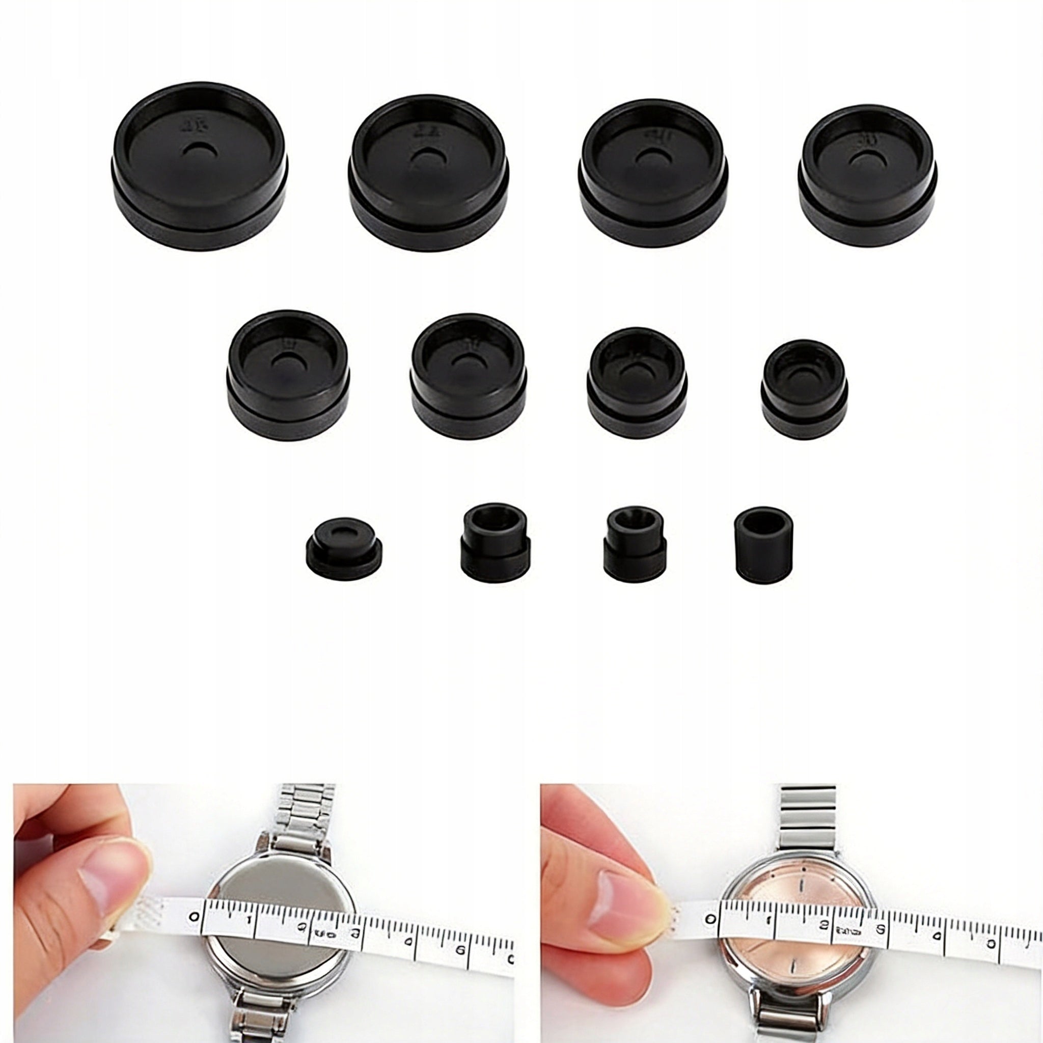WATCHMAKING PRESS KIT FOR REPAIRING WATCHES WITH 12 DIFFERENT FORMS Number of items in the set 17