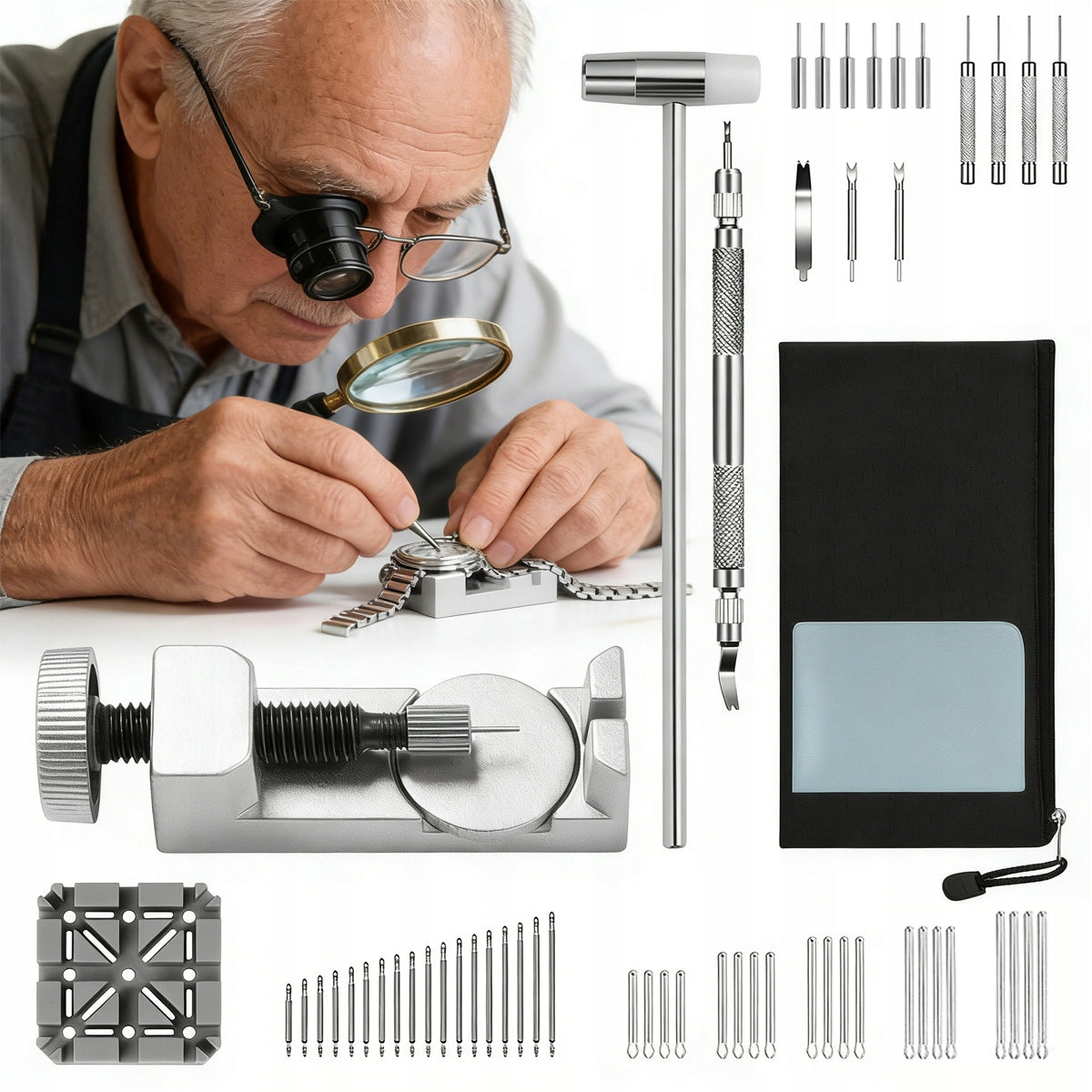 WATCHMAKING SET FOR SHORTENING BRACELETS