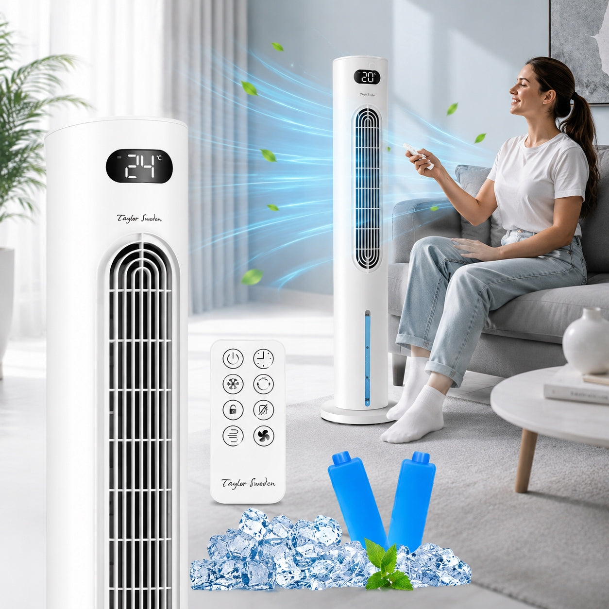 WATER AIR CONDITIONER COLUMN FAN LED REMOTE CONTROL 6L COOLING WHITE TIMER Manufacturer code 870684