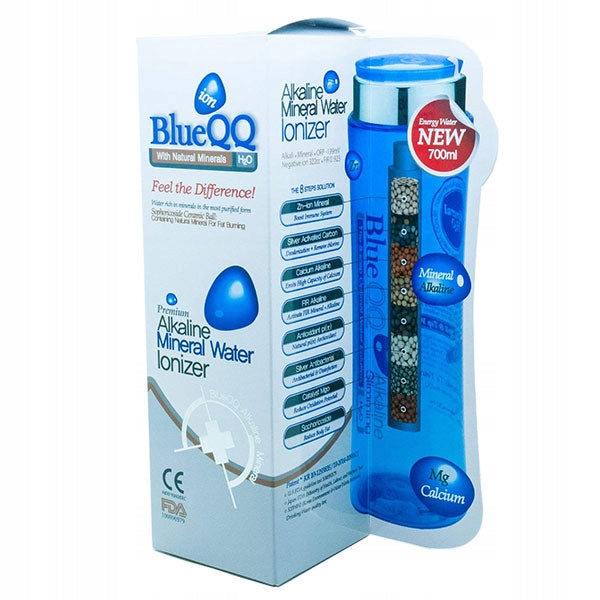 WATER ALKALIZING FILTER BOTTLE WATER IONIZER BLUEQQ 700 ML Manufacturer code CE-BQQ-N700ML