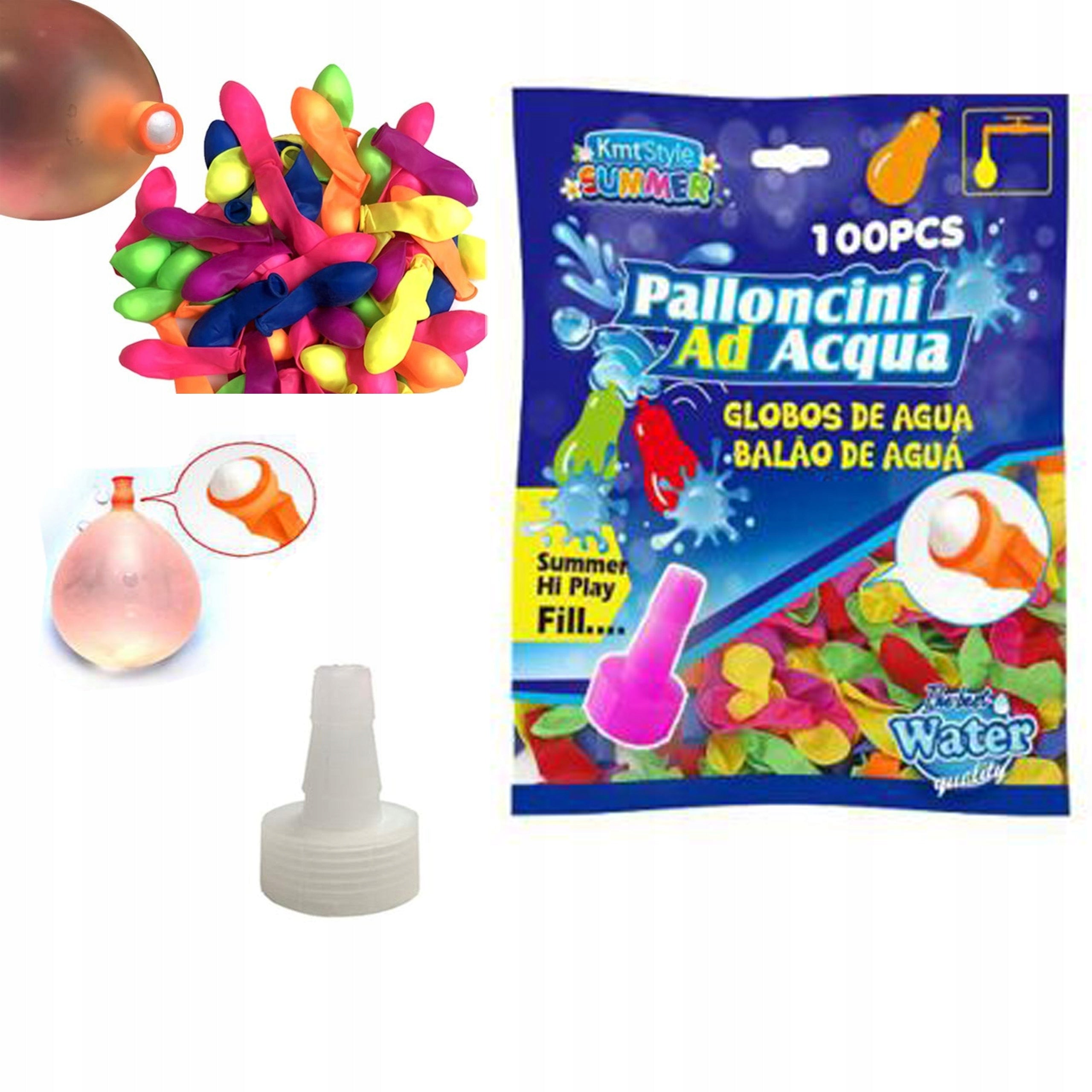 WATER BALLOONS WATER BOMBS SET OF 100PCS SELF-CLOSING WITH STOPPER+CAP Brand no brand