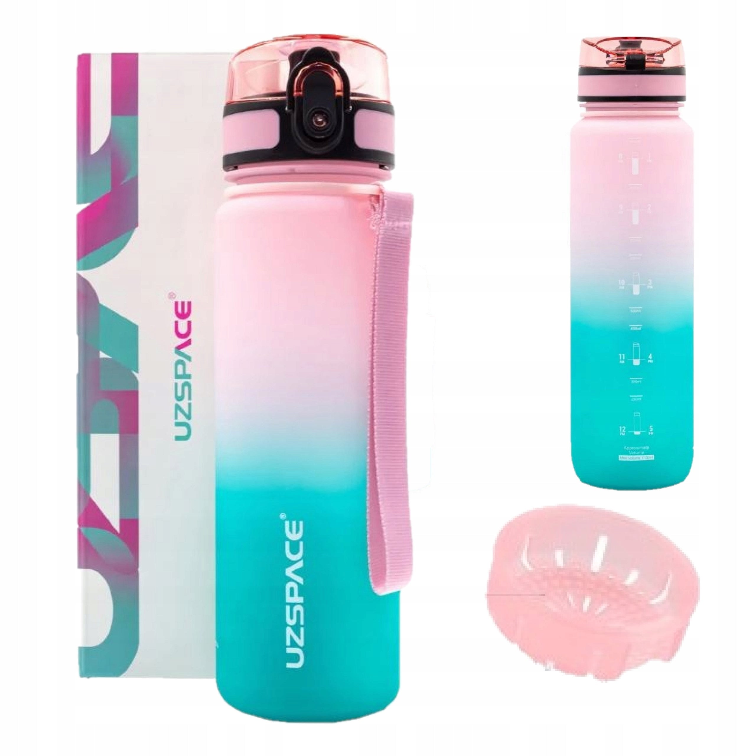WATER BOTTLE 0,5 L FOR COCKTAIL GYMS WITH MOTIVATIONAL SCALE Packaging status original